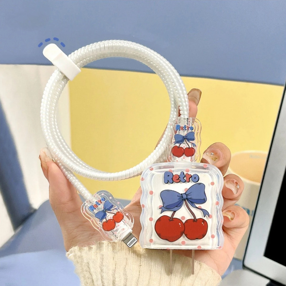 Red White Blue Cherry iPhone Charger Protector P78
